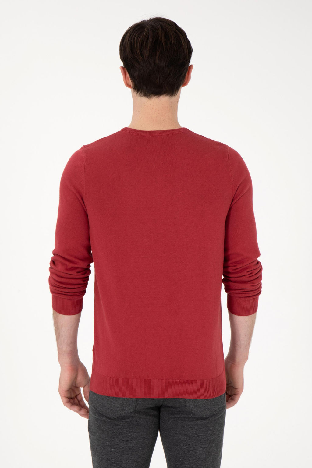 Erkek Slim Fit Bisiklet Yaka Vi_ne Basic Kazak - U.s. polo assn фото 5