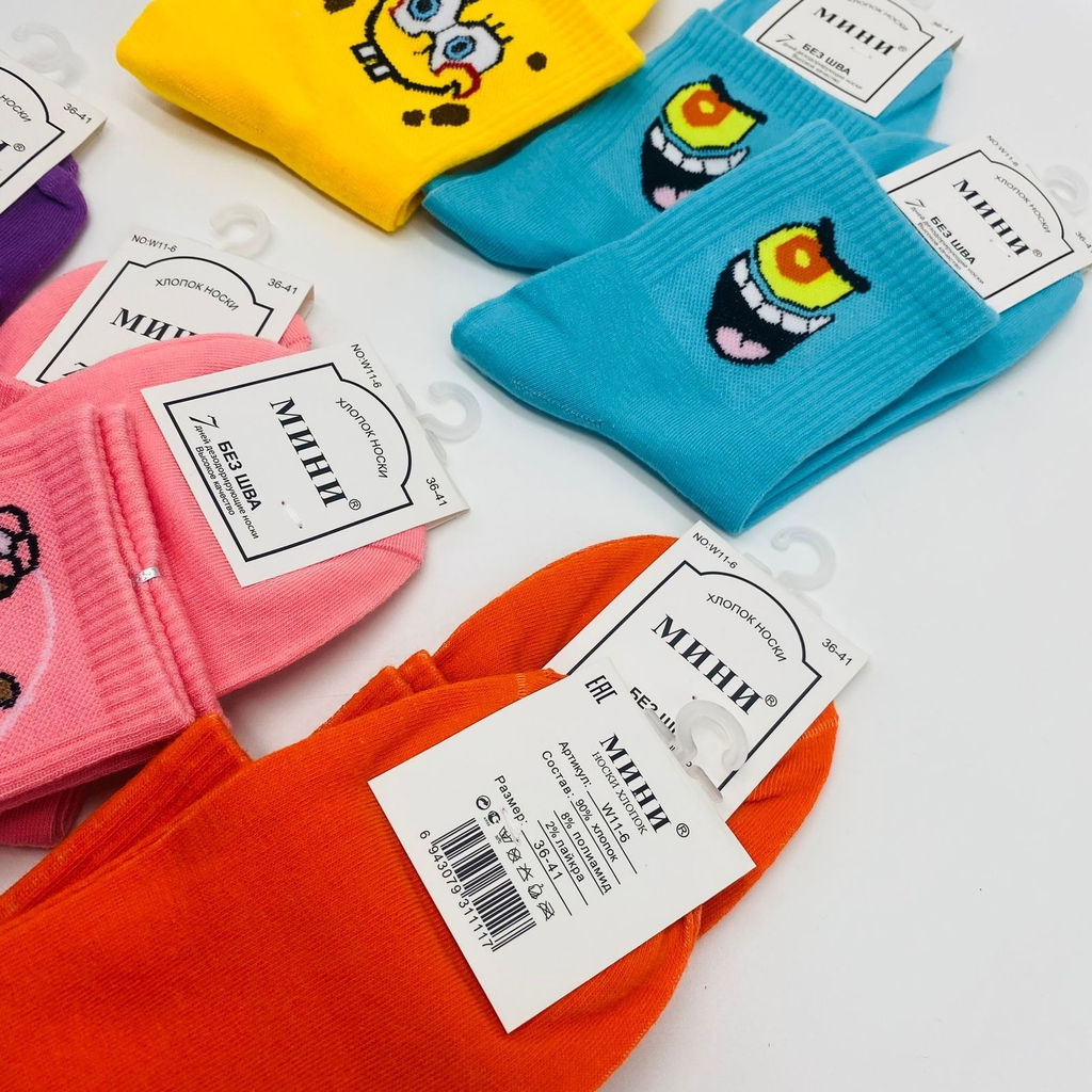 Носки женские МИНИ Губка Боб и пр. 10 шт. в уп (арт. W11-6) - Storyland фото 3