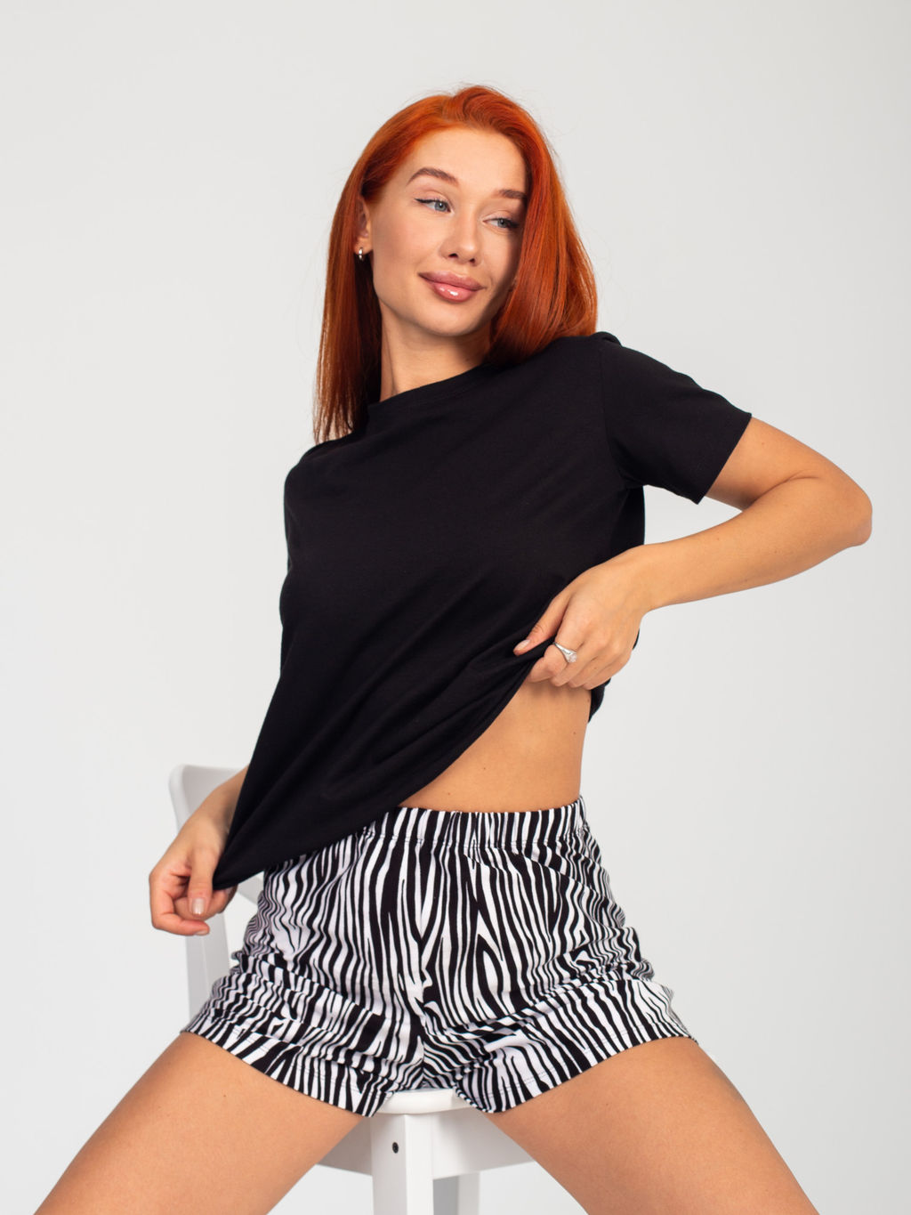 Костюм женский кулирка с шортами КЕНИЯ ЗЕБРА - Domtrik фото 5