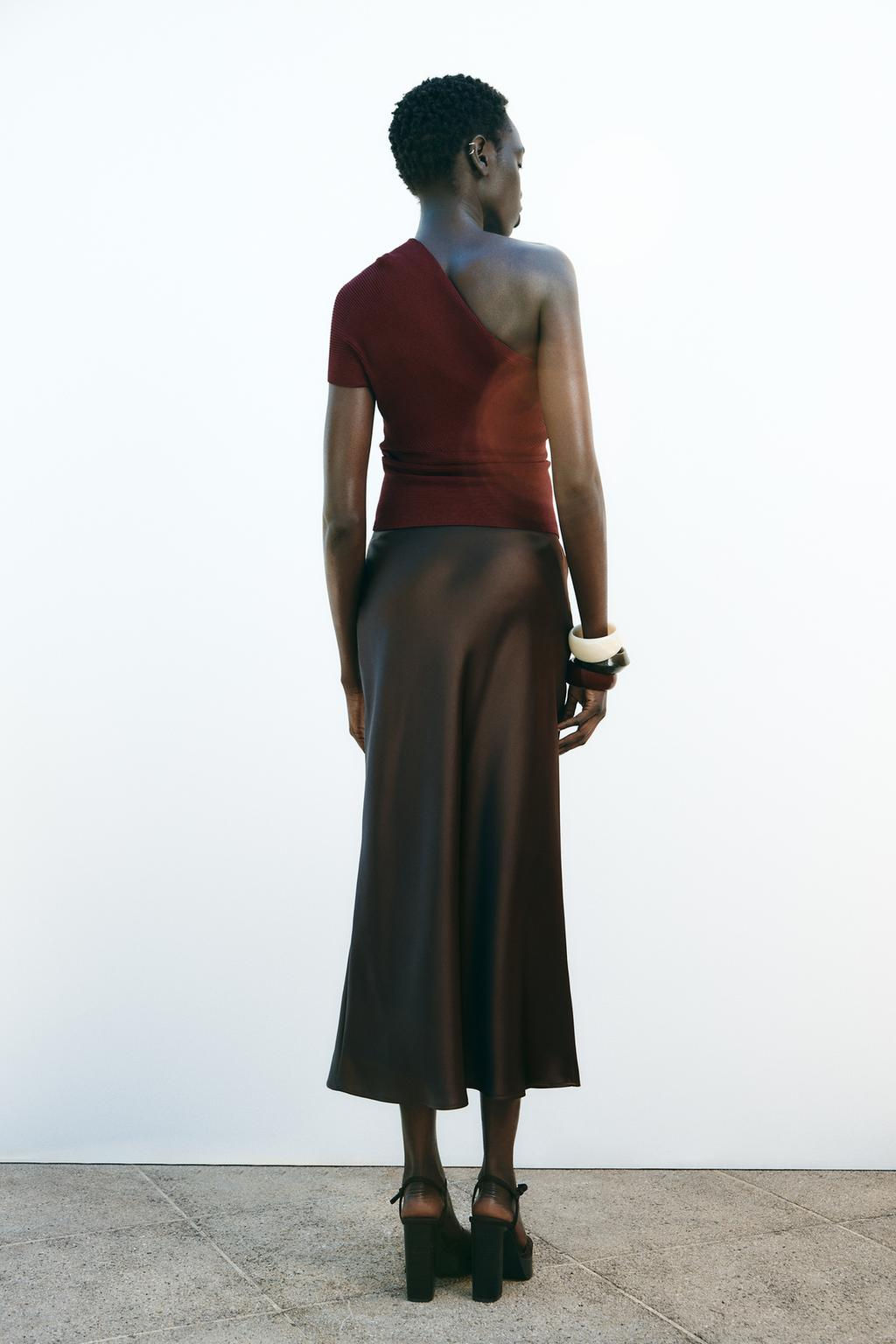 SATIN MIDI SKIRT - Zara фото 12