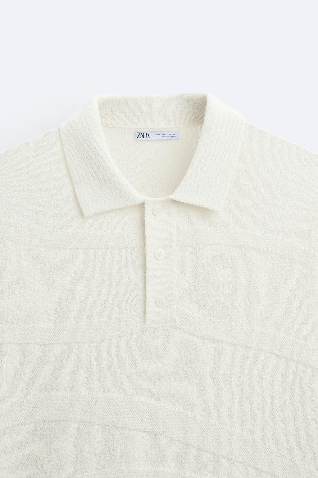 WAVY KNIT POLO SHIRT - Zara фото 8