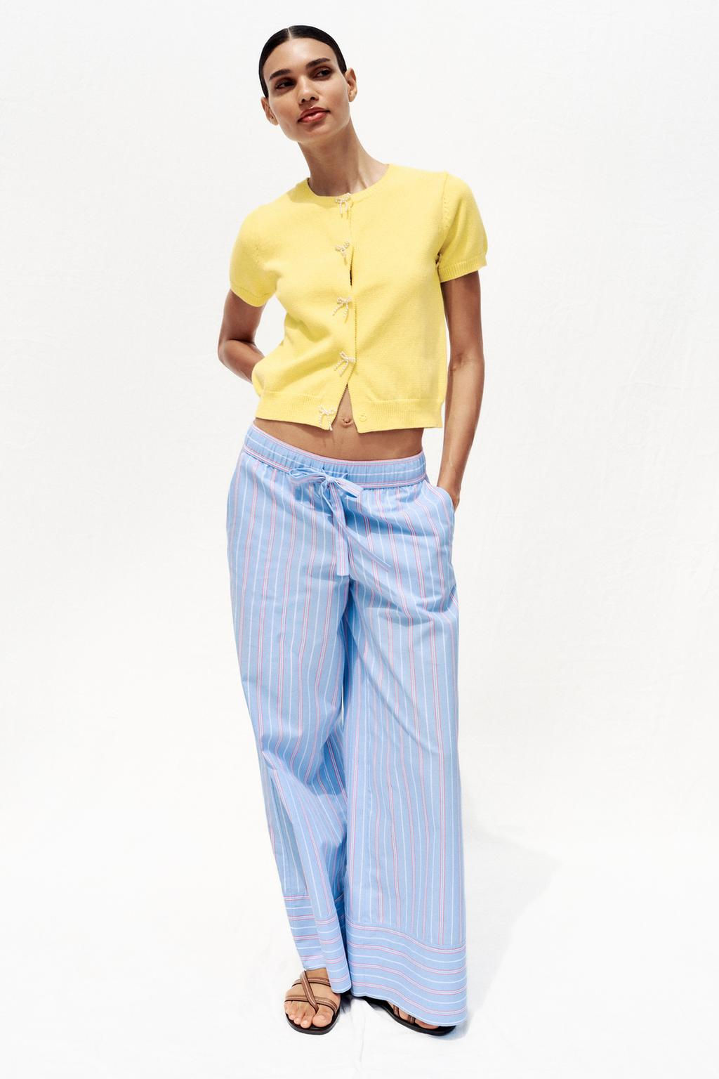 CARDIGAN WITH FAUX PEARL TIES - Zara фото 4