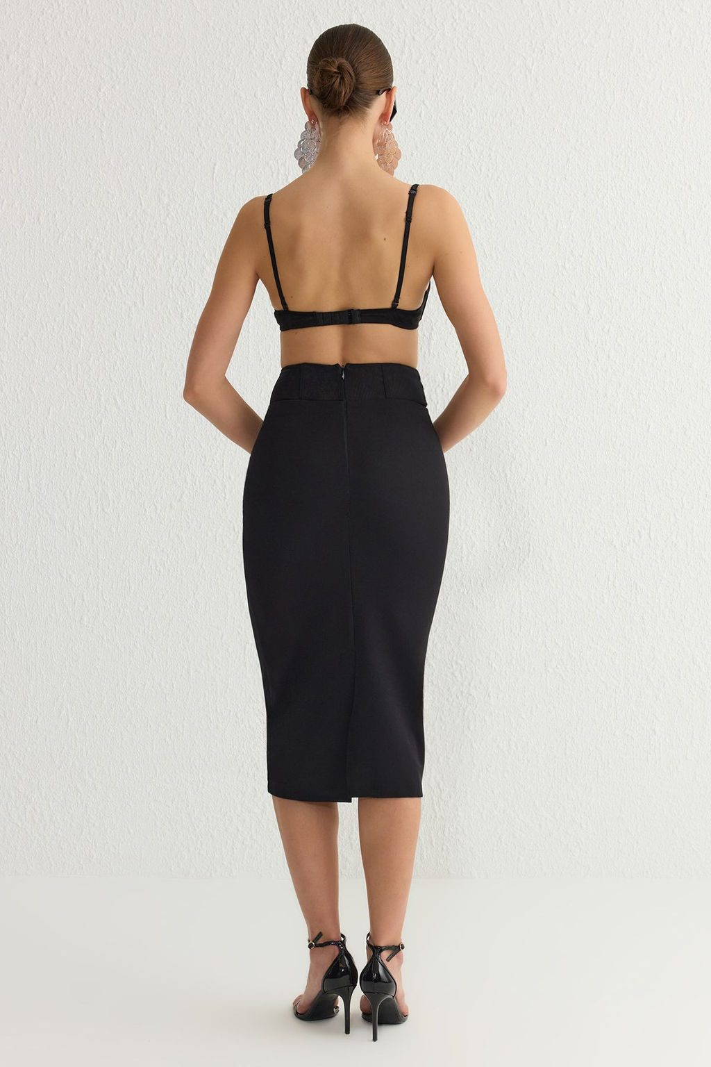 TRENDYOLMILLA Siyah Transparan Korse Detayl? Dokuma Etek TPRSS25ET00002 фото 5