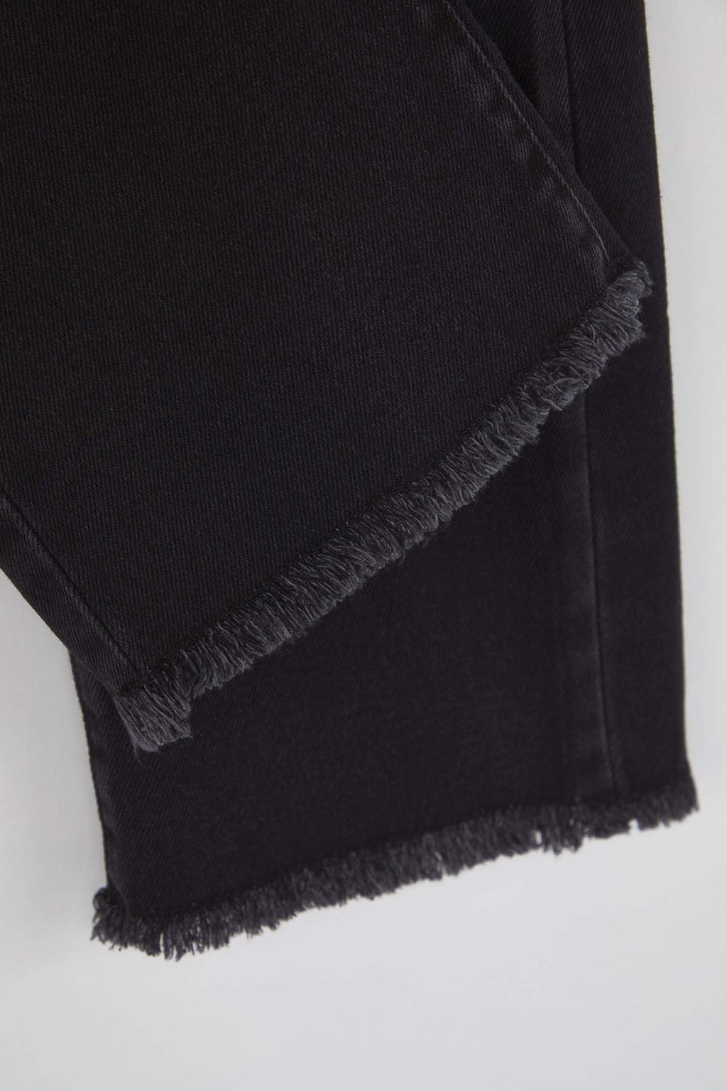 Siyah 100% Pamuk Ayarlanabilir Lastikli Kordonlu K?z Cocuk Denim Jeans TKDAW26JE00009 - Trendyolmilla фото 3