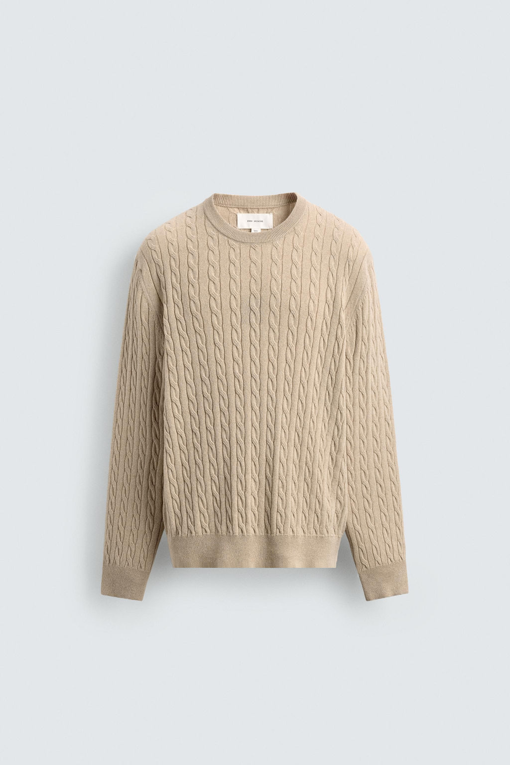 JERSEY TRENZAS MEZCLA ALGOD?N / Beige vigor? - Zara фото 7