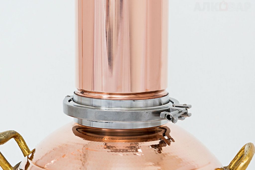 Аламбик Вискарный с колонной АЛКОВАР 10л с клампами 4"и1,5"