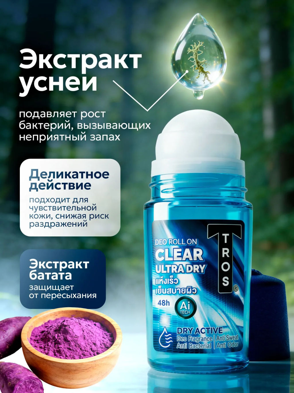 Дезодорант Мужской Сухость и Комфорт TROS 25 мл - Тайская Лавка фото 6