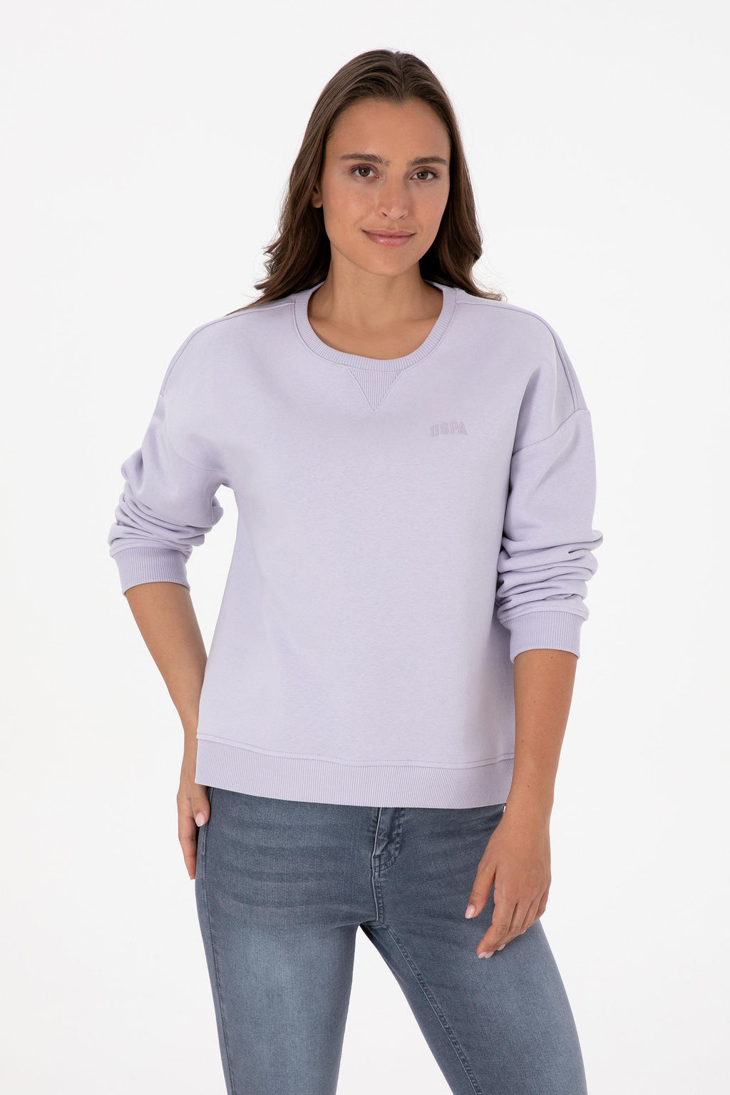Kad_n Lavanta _ardonlu Bisiklet Yaka Basic Sweatsh_rt Sepette S_rpriz _ndirim - U.s. polo assn фото 3