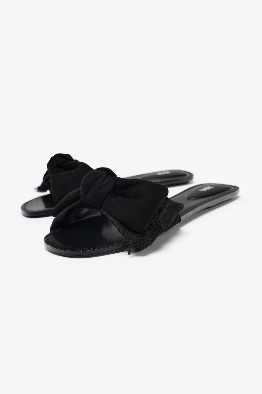 SPLIT SUEDE BOW SANDALS - Zara фото 2