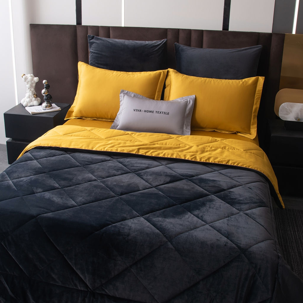 Комплект постельного белья на резинке Сатин Velvet Premium с Одеялом VPR006 180*200*25;160*200*25;140*200*25 Евро 4 Наволочки