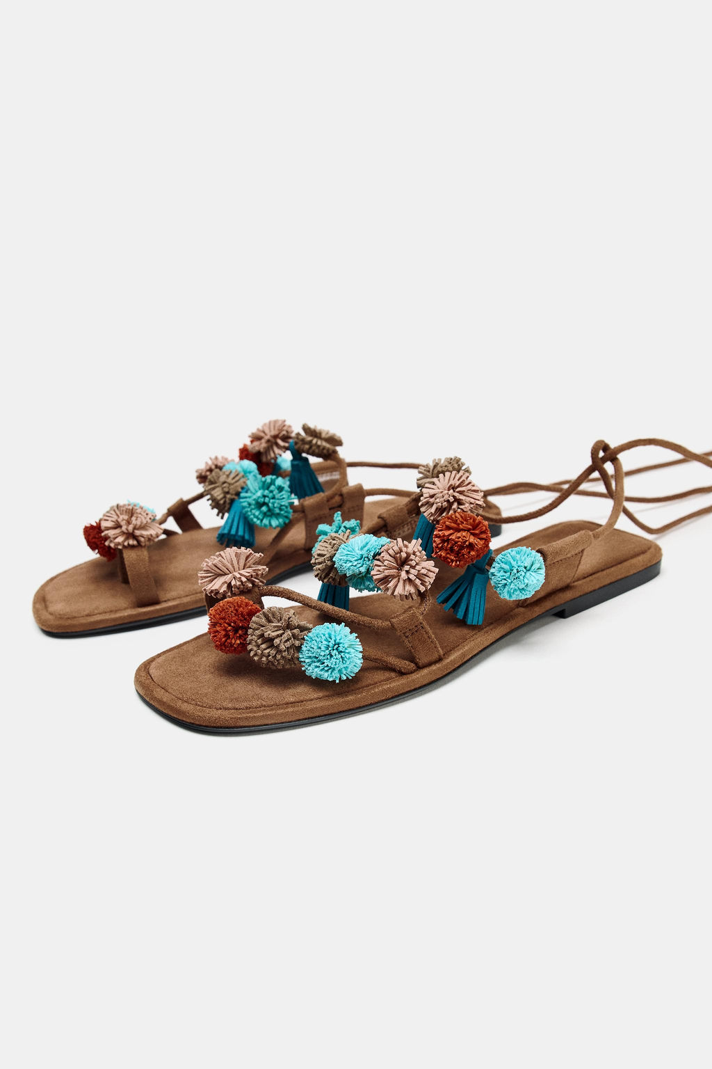 BEADED STRAPPY SANDALS - Zara фото 12