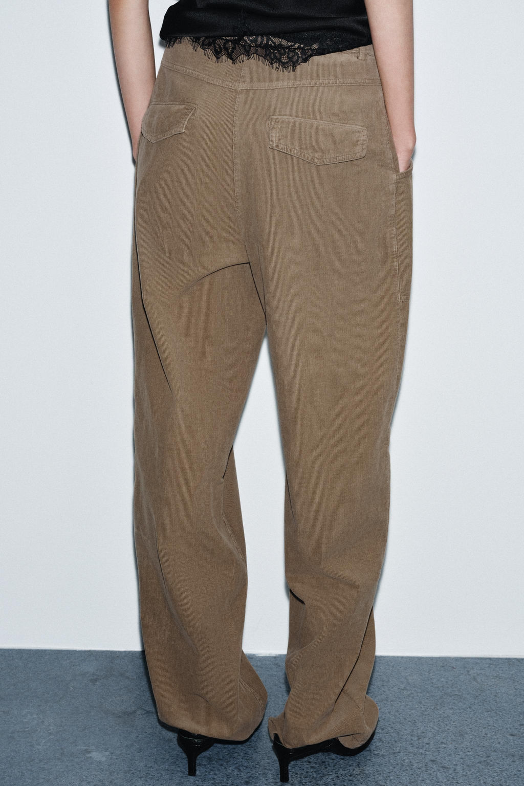 ZW COLLECTION CORDUROY STRAIGHT TROUSERS WITH POCKETS - Zara фото 3