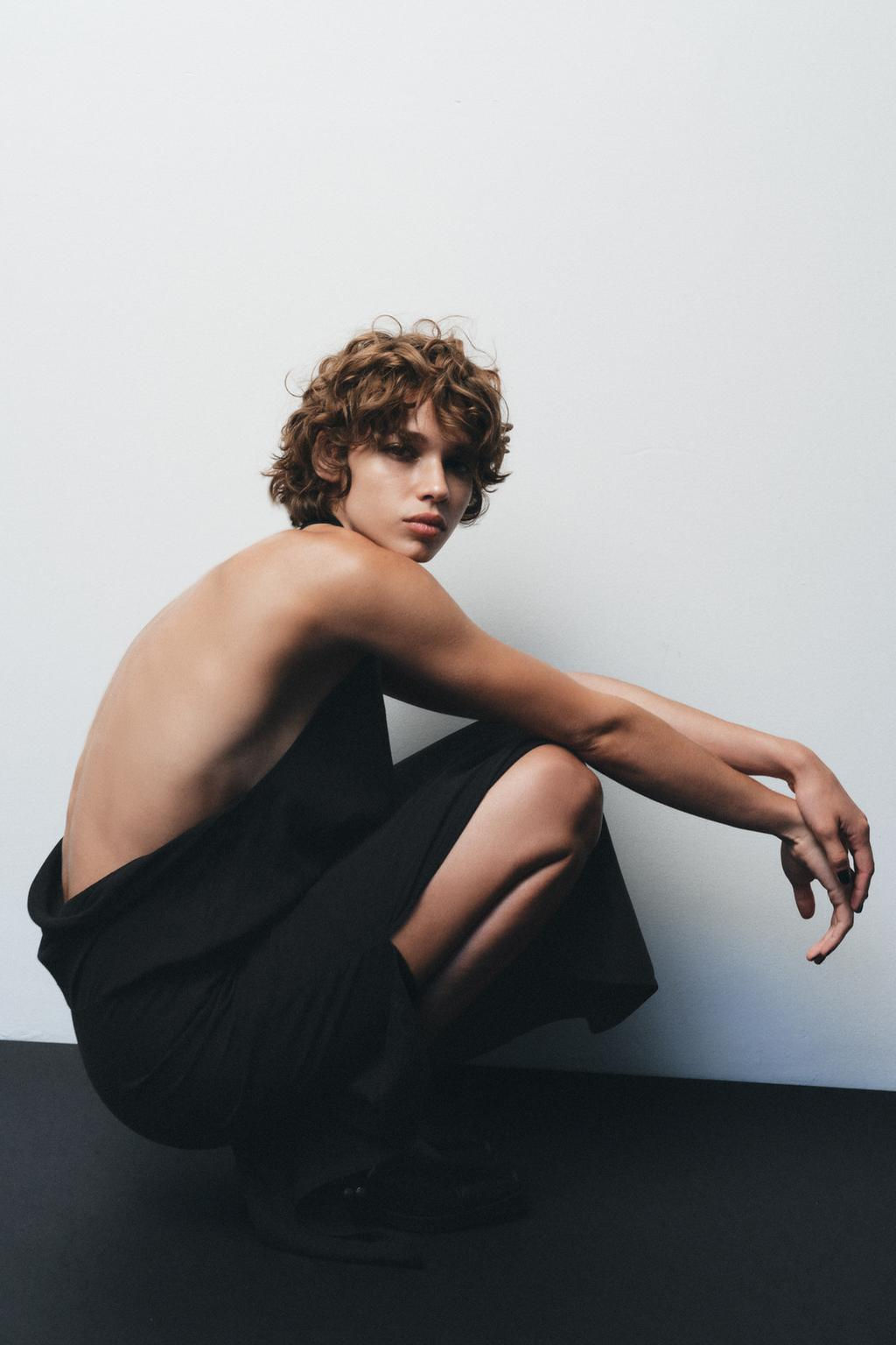 FLOWING DRAPED MIDI DRESS - Zara фото 2