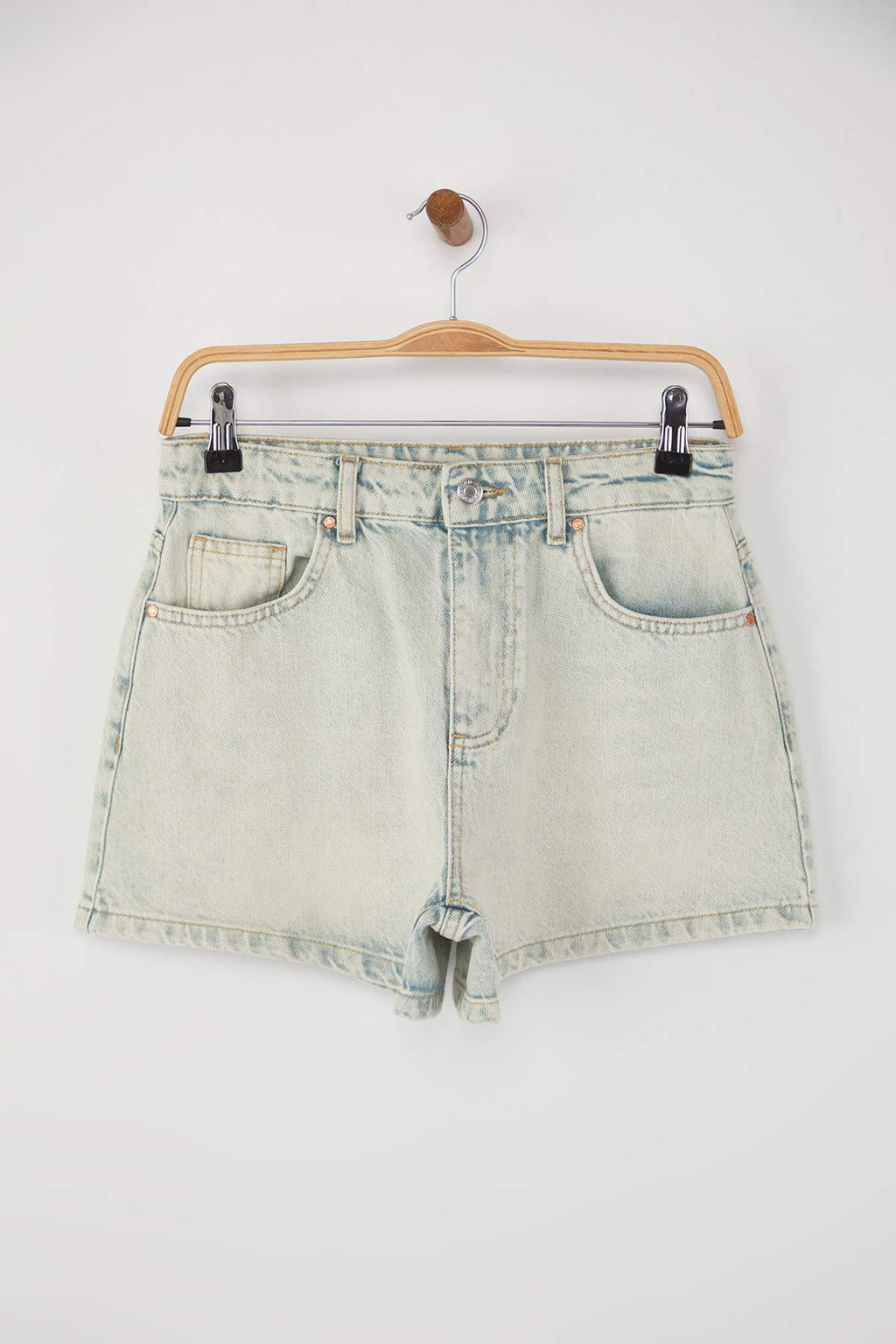 TRENDYOLMILLA Mavi Yuksek Bel Denim Sort TWOSS24SR00174  фото 5