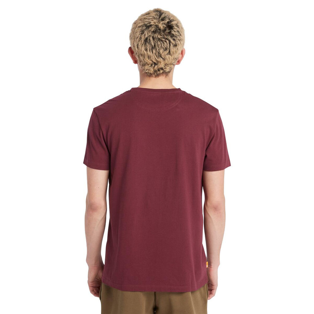 Футболка Timberland T-Shirt Dunstan River Jersey Crew Neck Slim бордовая  фото 5