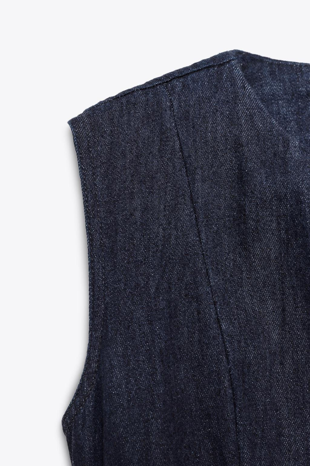 ZW COLLECTION DENIM MIDI DRESS - Zara фото 8