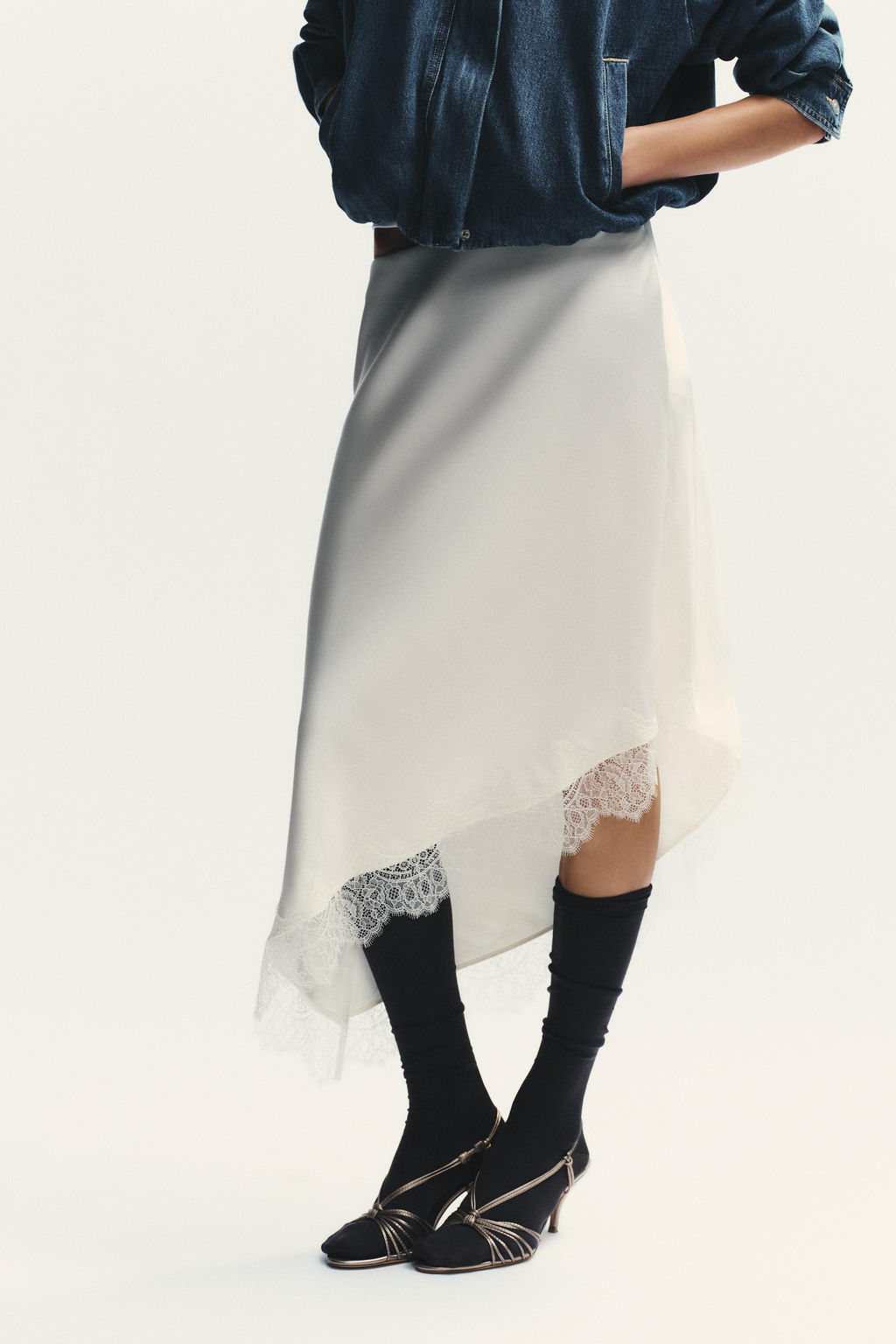SATIN LACE SKIRT - Zara фото 12