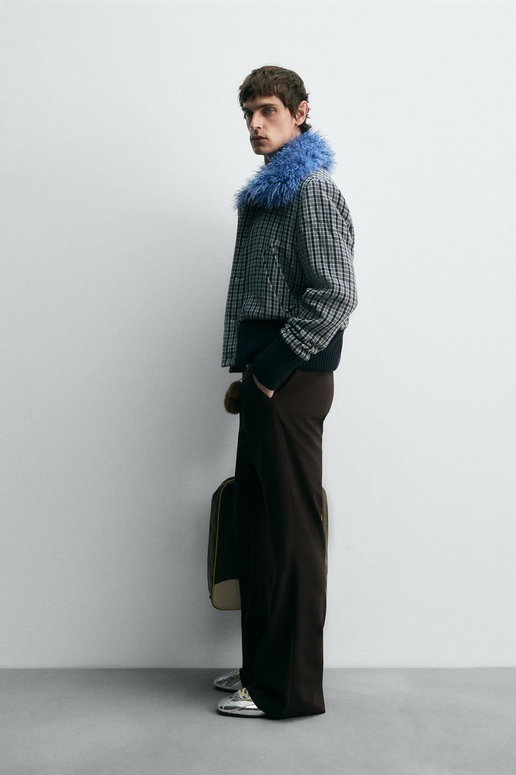 CONTRAST CHECK BOMBER JACKET HARRY LAMBERT FOR ZARA X DISNEY  фото 4
