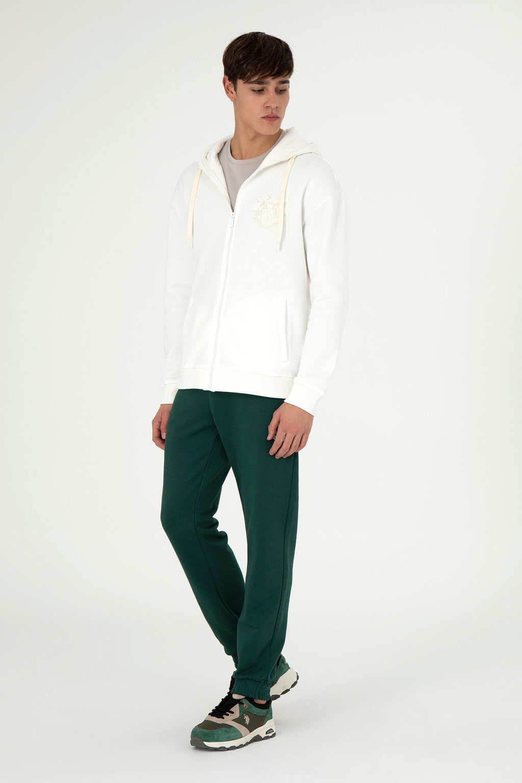 Мужской кремовый вязаный кардиган Неожиданная скидка в корзине - U.s. polo assn фото 4