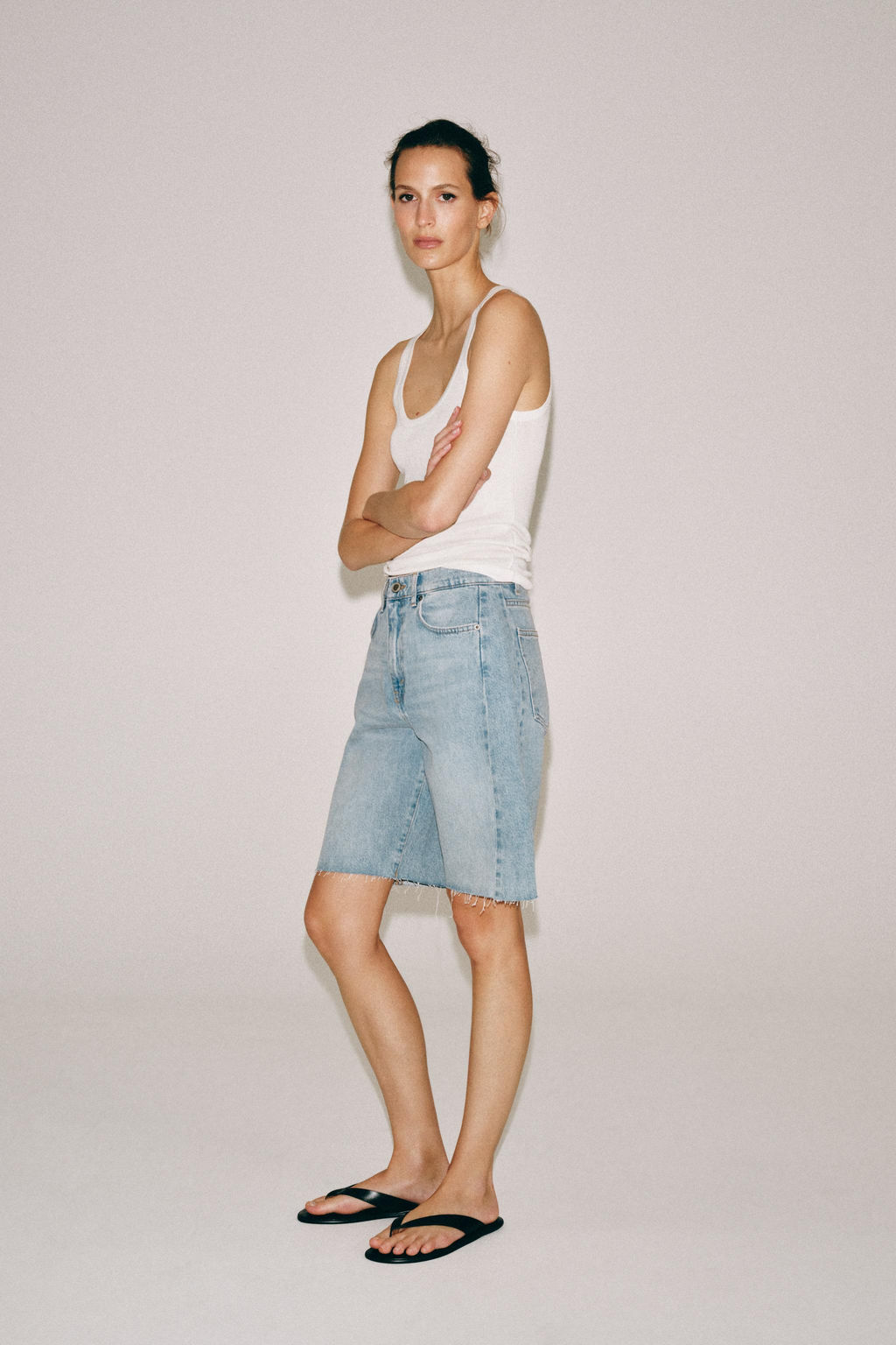 BERMUDA DENIM RELAXED TIRO MEDIO ZW COLLECTION / Azul lavado - Zara фото 4