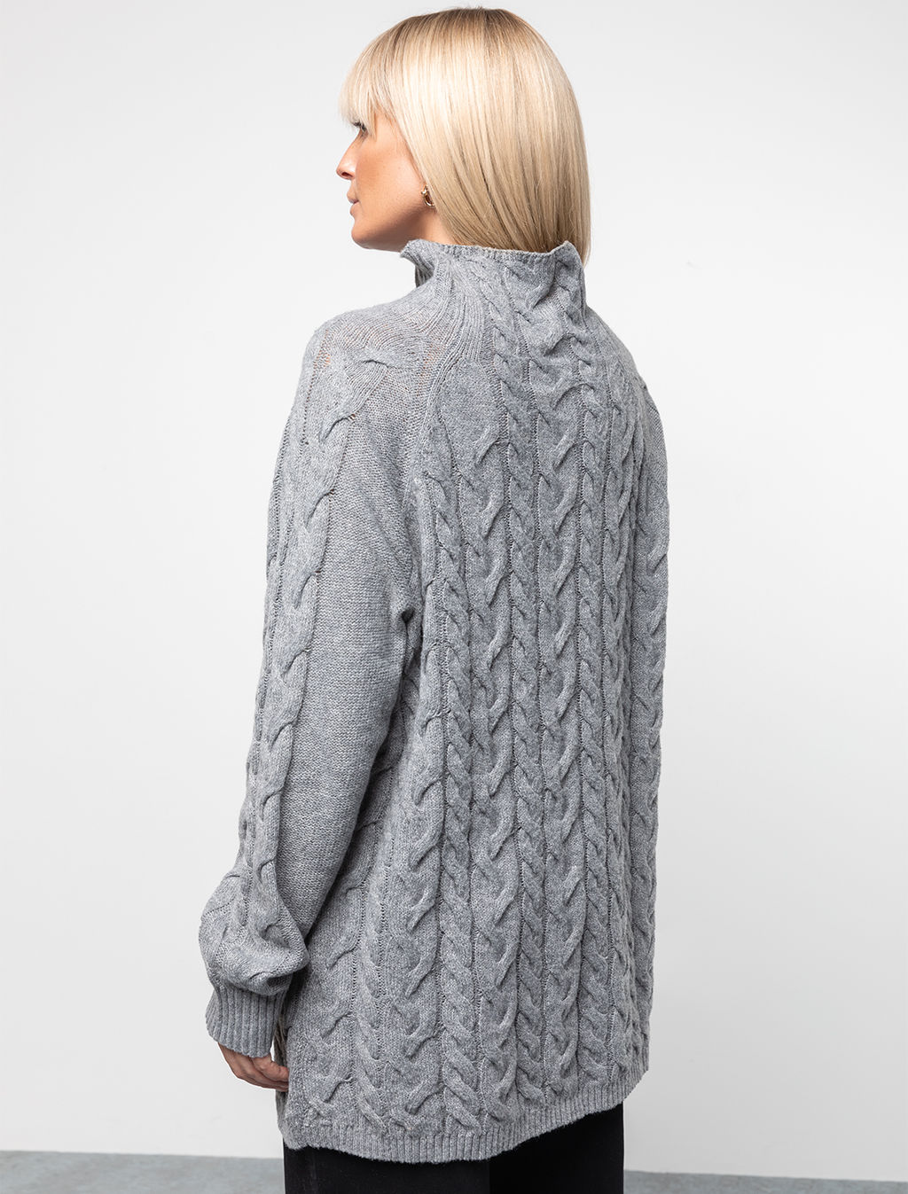 VILATTE / Удлиненный свитер тонкой вязки с шерстью  фото 5