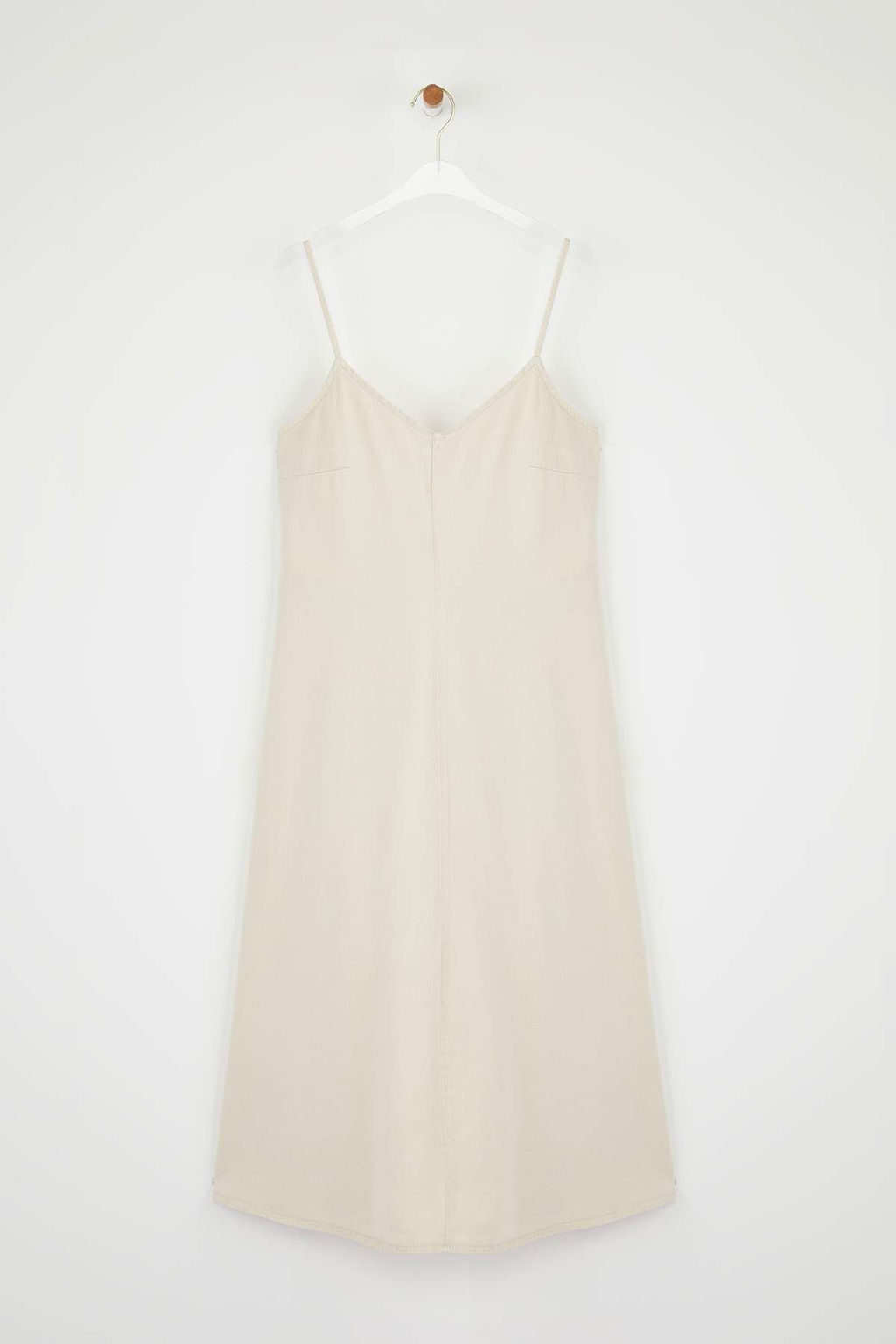 Bej Duz Midi Denim Elbise TWOSS25EL00859 - Trendyolmilla фото 5