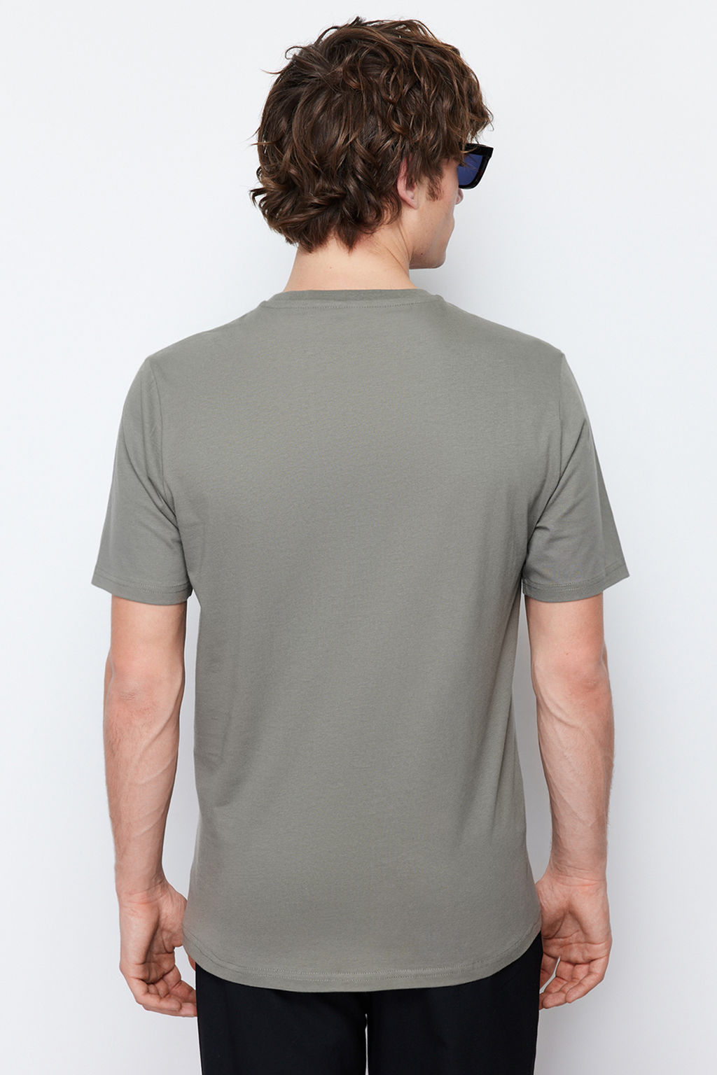 Trendyolmilla Man Haki Slim/Dar Kesim Bask?l? %100 Pamuklu Bask?l? T-Shirt TMNSS20TS0088  фото 5