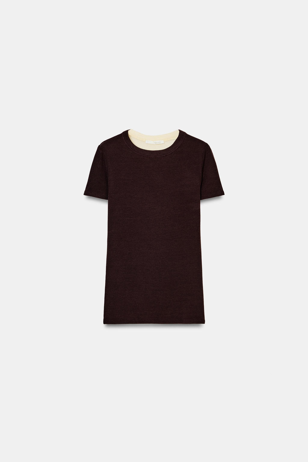 SHORT SLEEVE CONTRAST T-SHIRT - Zara фото 12