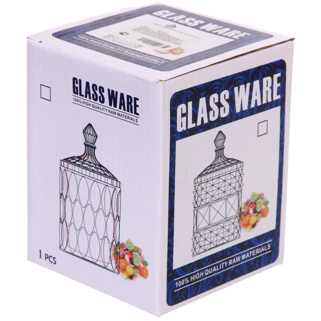 Сахарница стеклянная 350мл "Сладкая мечта" ромбы