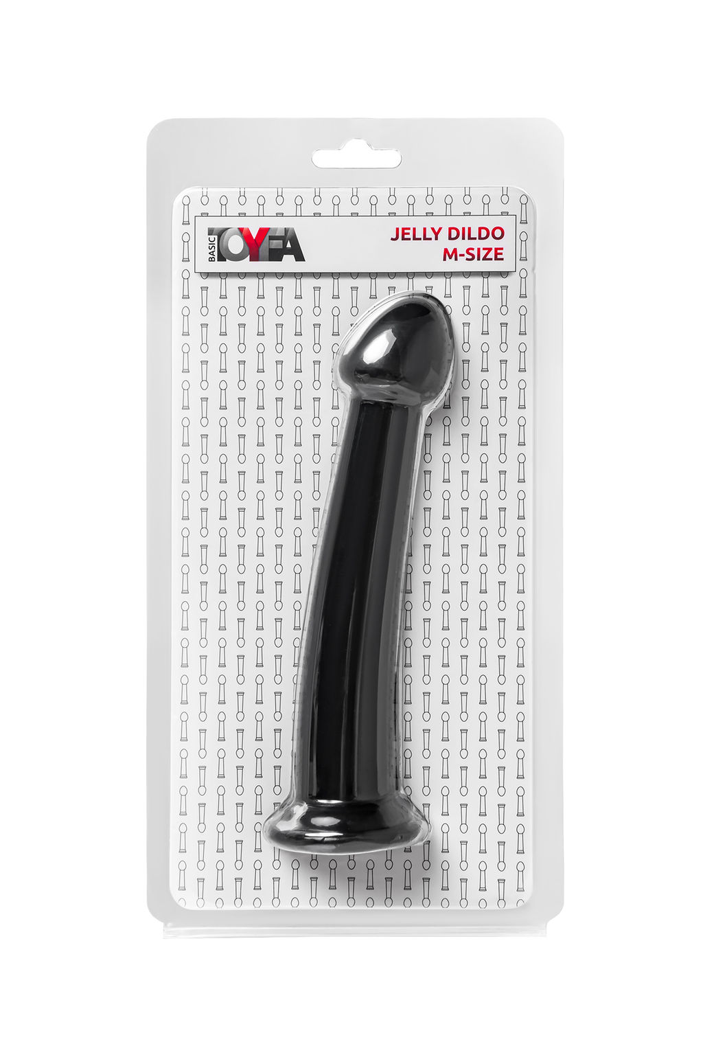 Нереалистичный фаллоимитатор TOYFA Basic Jelly Dildo M, TPE, чёрный, 18 см