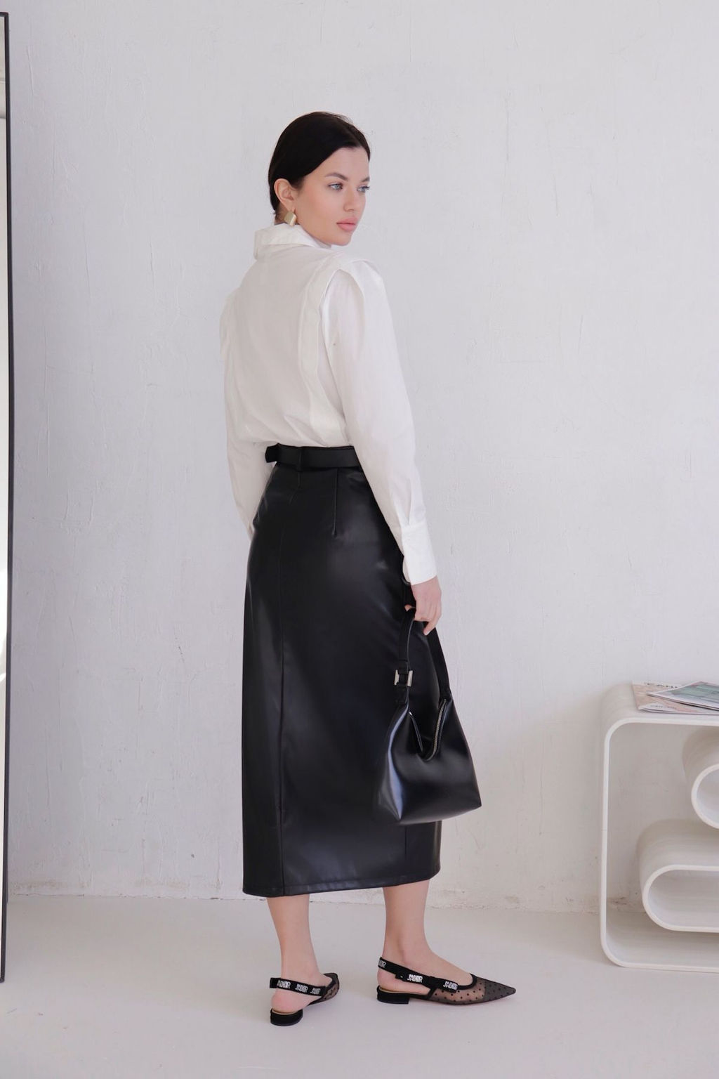 Юбка чёрная под кожу - Martichelli фото 3