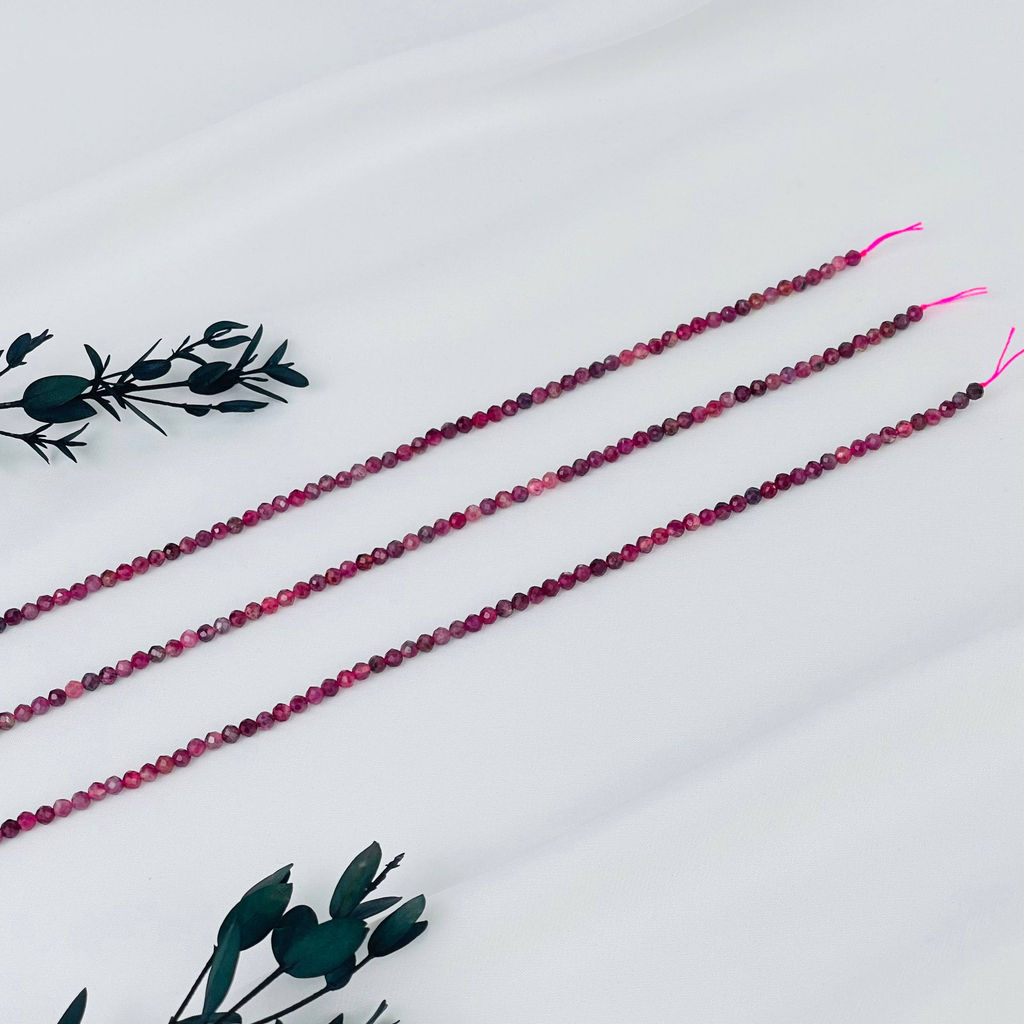 Бусины для украшений из розового Турмалина (114 бусин) 39 см