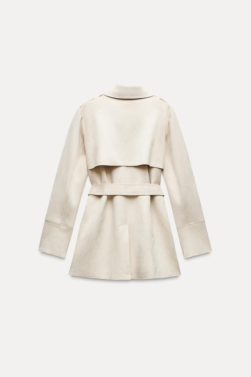 FAUX SUEDE TRENCH COAT - Zara фото 8