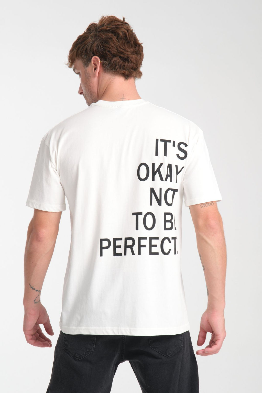 TRENDYOL MAN Beyaz Oversize/Genis Kesim Yaz? Bask?l? %100 Pamuk T-Shirt TMNSS25TS00205 - Trendyolmilla фото 2