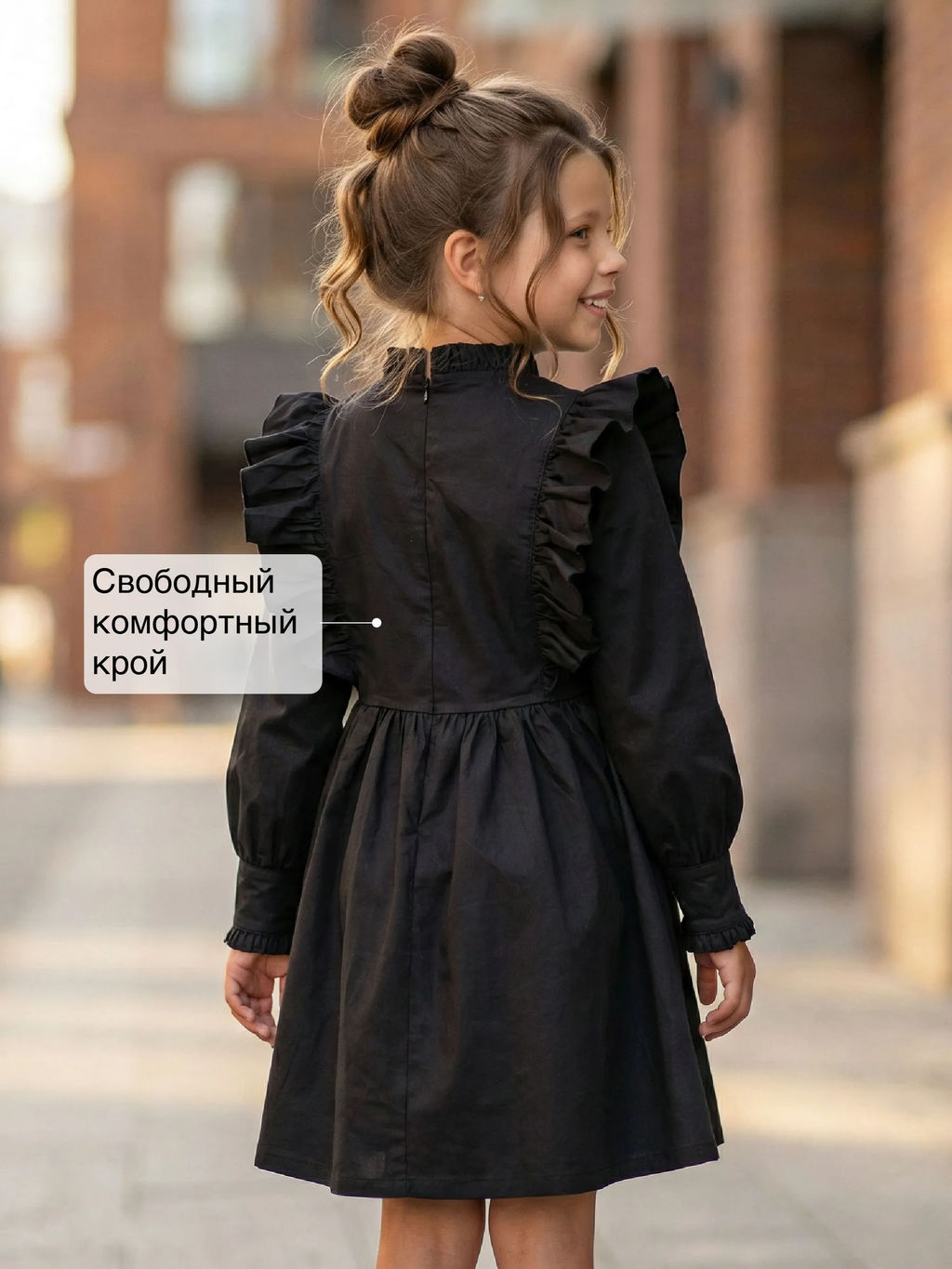 Платье черное нарядное для девочки 33-24251 черный