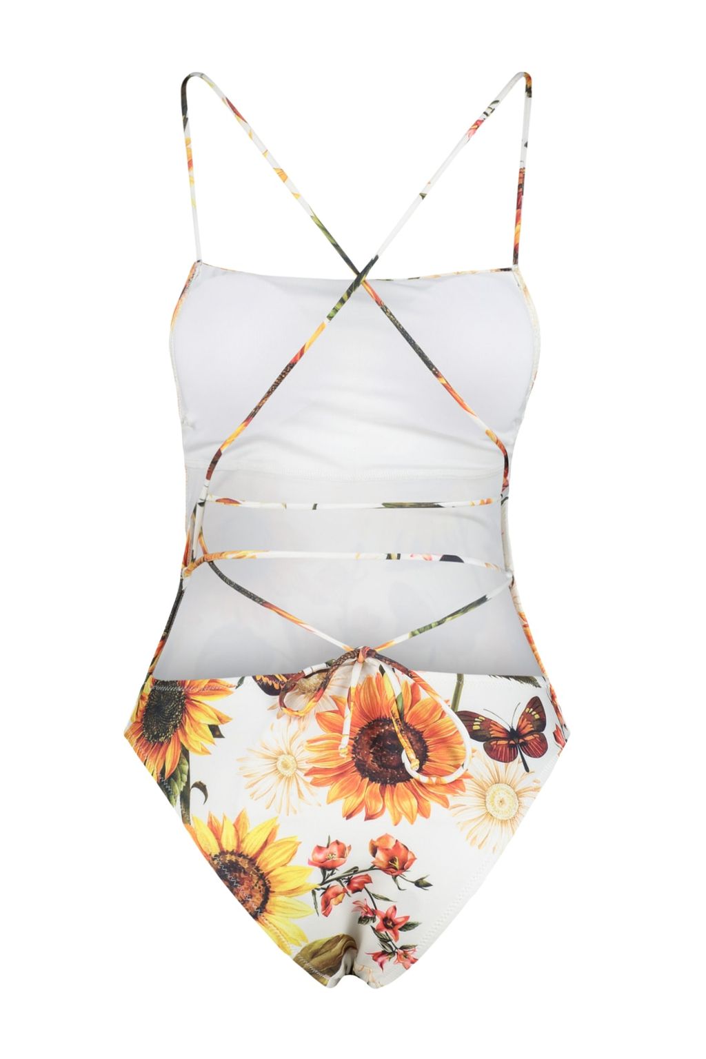 Cicek Desenli Kare Yaka High Leg Mayo TBESS23MA00311