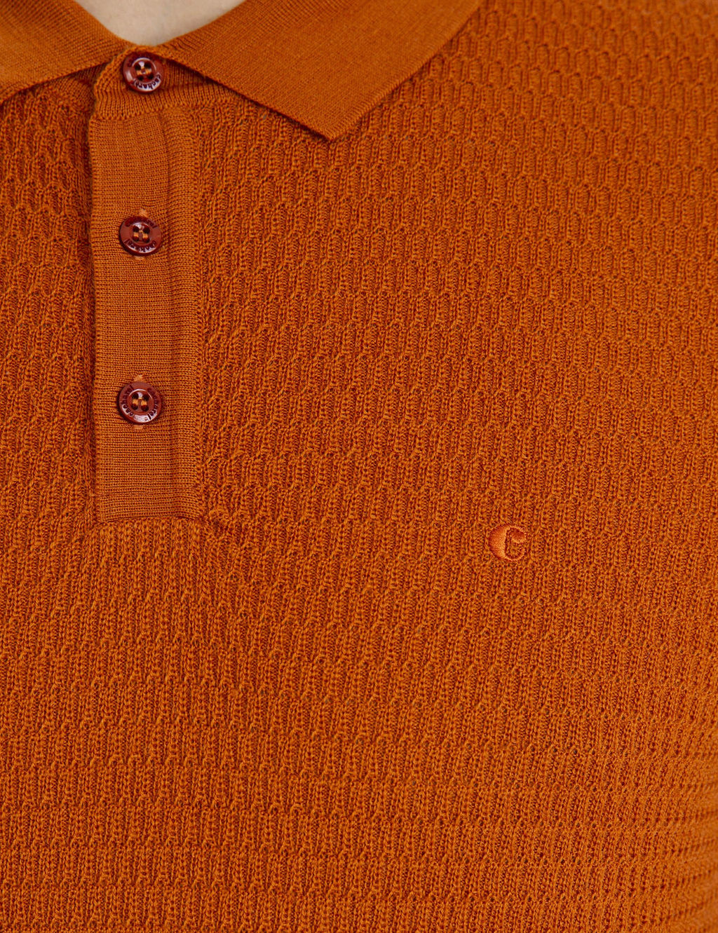 Свитер из полушерстяного трикотажа с воротником-поло стандартного кроя плитки - Cacharel фото 6