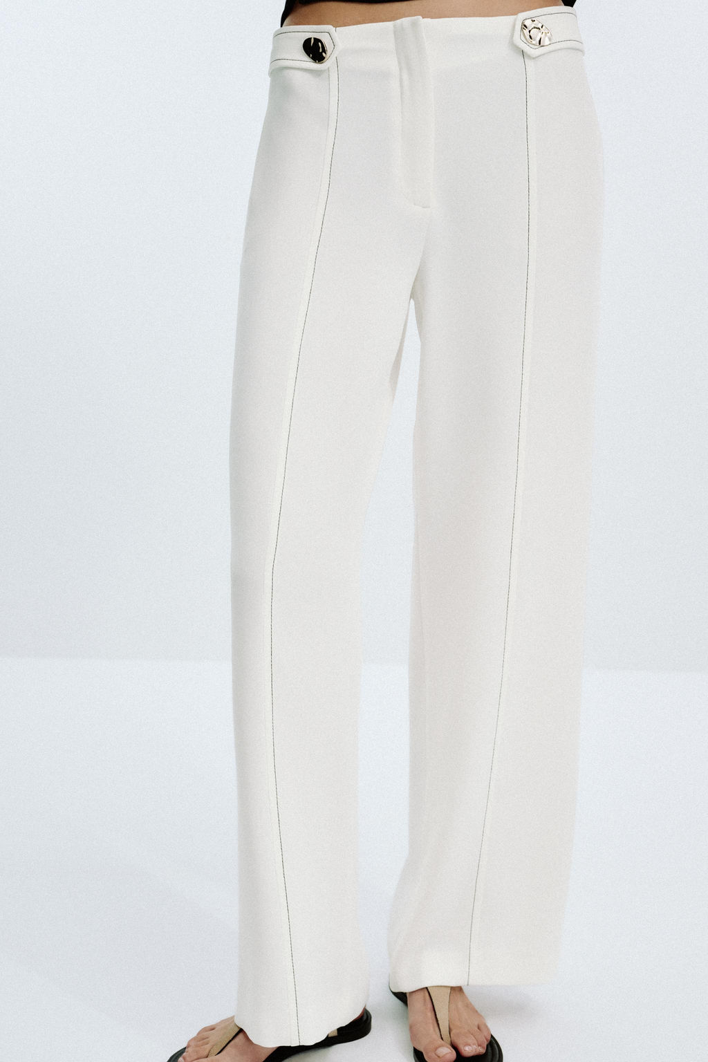 CONTRAST STITCHING TROUSERS WITH BELT LOOPS - Zara фото 2
