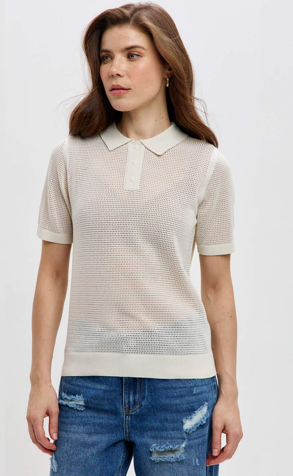 Джемпер Fine Joyce F612-1583 светло-бежевый хлопок фото 9