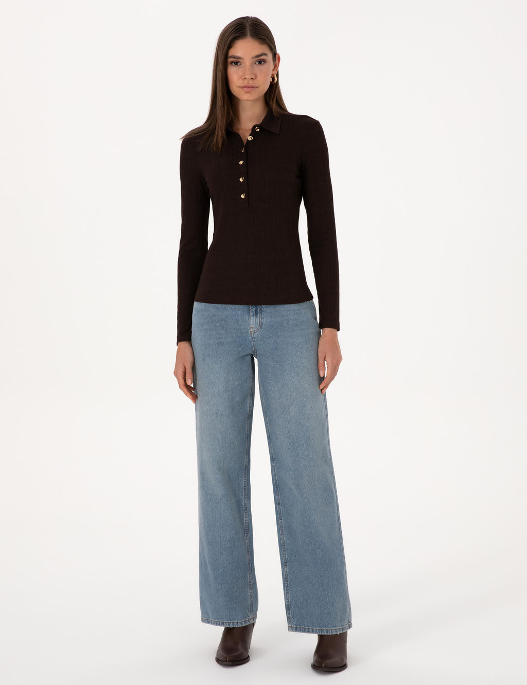 Kahverengi Slim Fit _rme Bluz - Pierre cardin фото 4