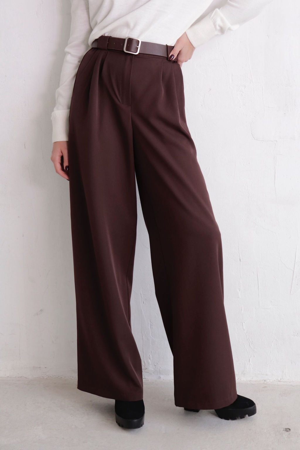 10963 Брюки-палаццо тёмно-коричневые - Martichelli фото 4