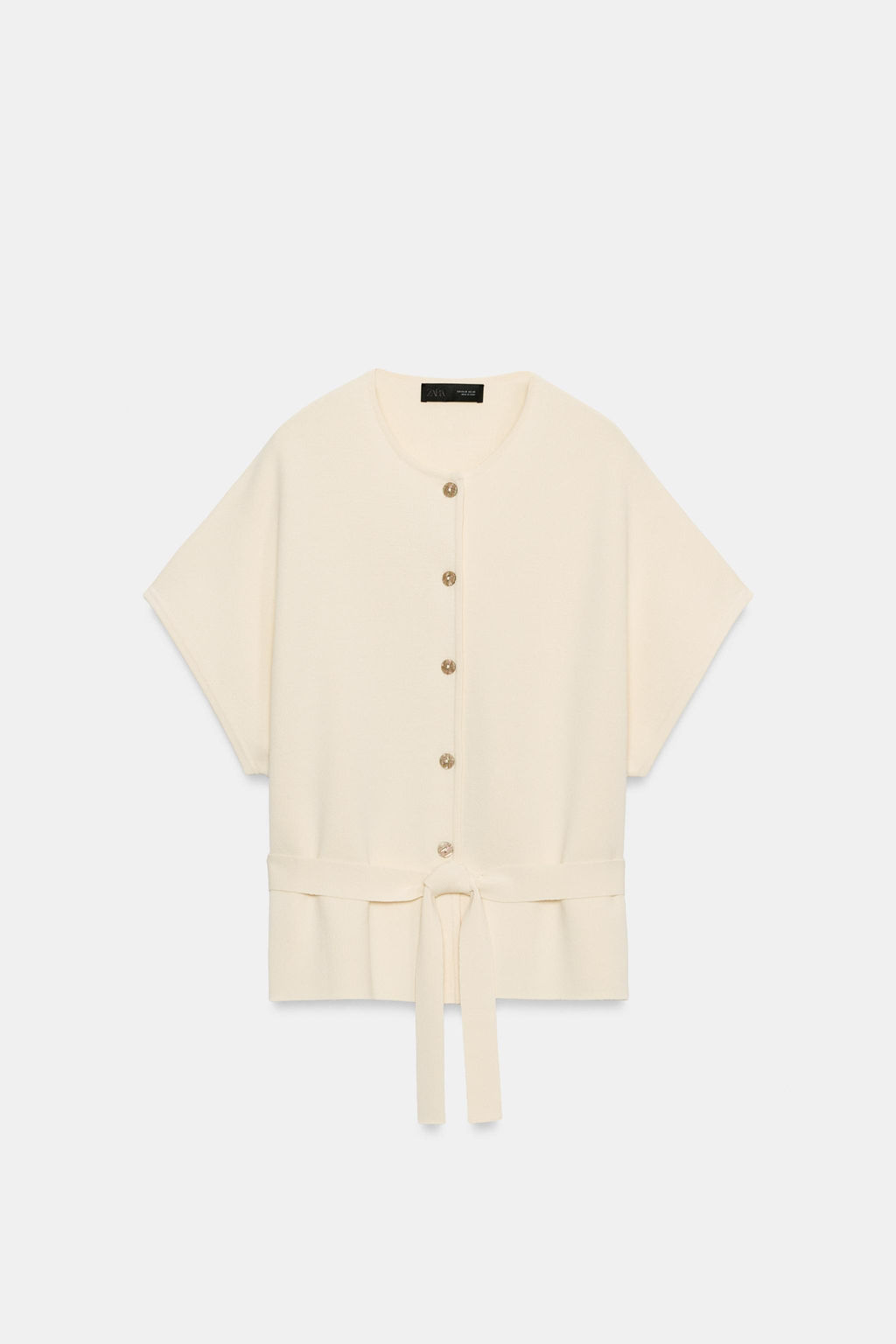 CHAQUETA PUNTO CINTUR?N / Crudo - Zara фото 6