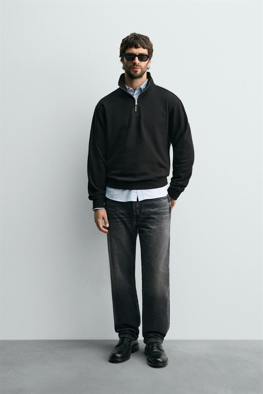 BASIC QUARTER-ZIP SWEATSHIRT - Zara фото 8