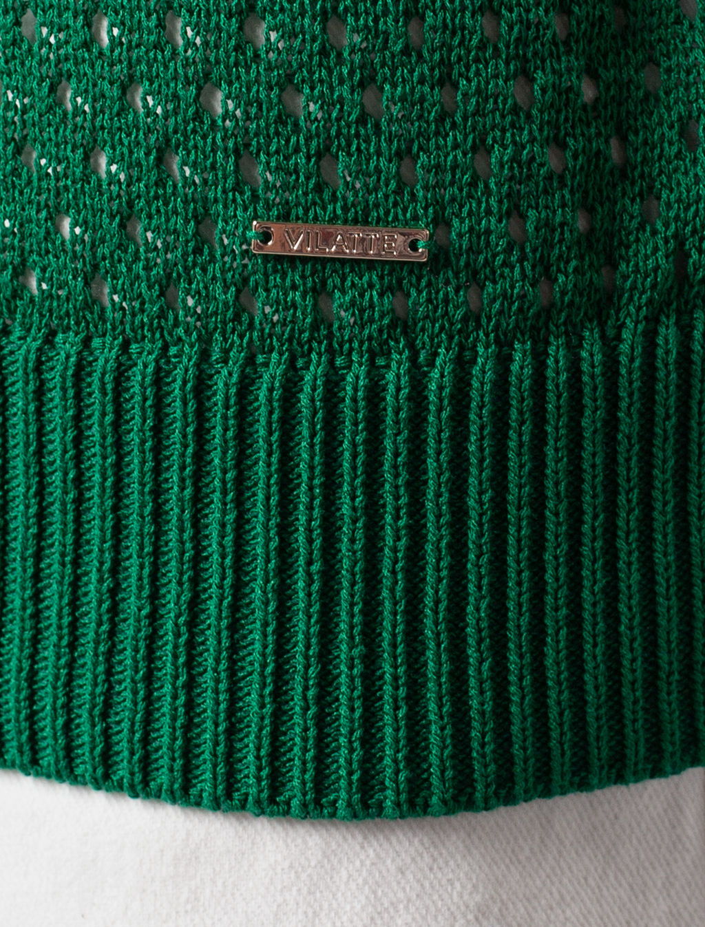 VILATTE / Джемпер-поло из гладкой вискозы с лиоцеллом  фото 8