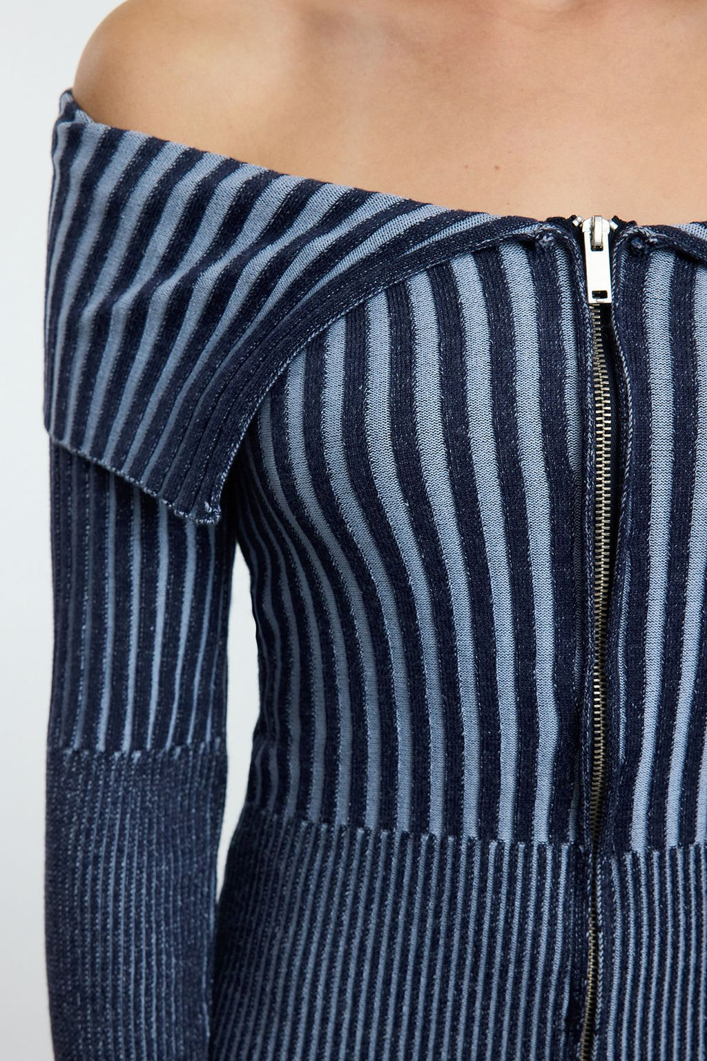 TRENDYOLMILLA Indigo Mini Triko Premium Iplik/Ozel Iplik Y?kama Efektli Elbise TWOAW25EL00005  фото 4
