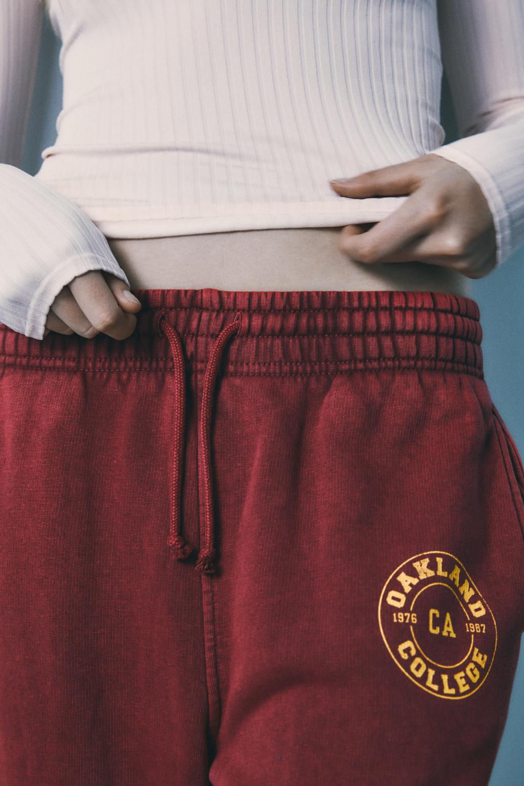 VARSITY WASHED-EFFECT JOGGER TROUSERS - Zara фото 3