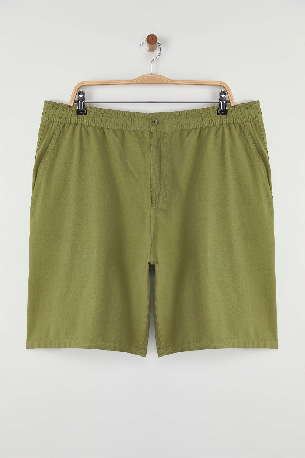 TRENDYOL MAN Haki Loose Fit Pamuklu Bagc?kl? Buyuk Beden Sort TMNSS25AP00007 - Trendyolmilla фото 2