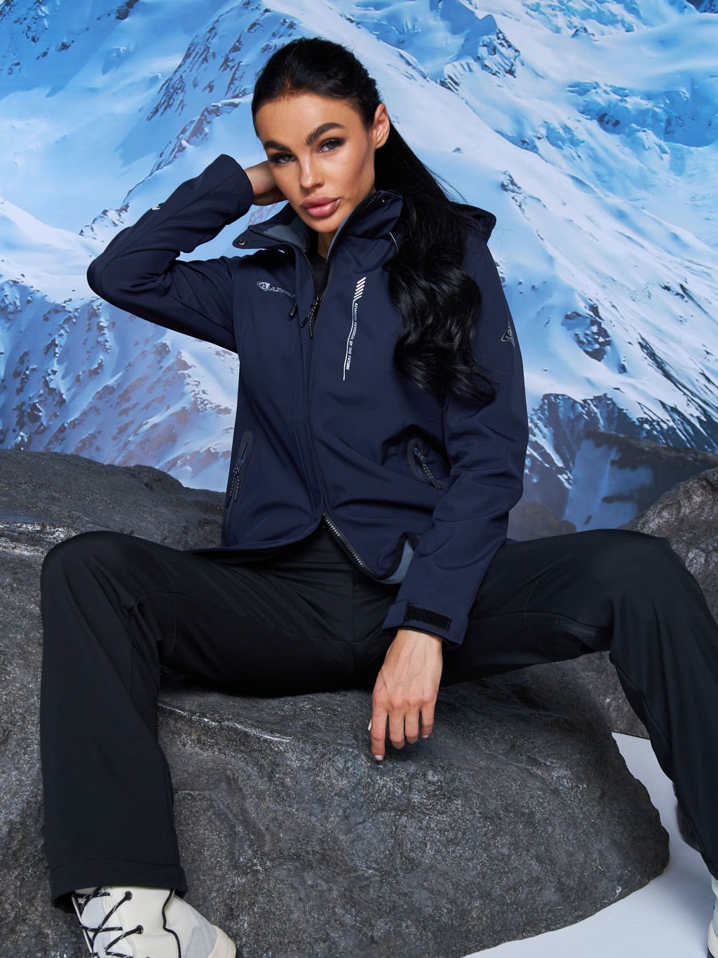 Женская парка виндстопер софтшелл на флисе Azimuth Стихия Неба 124/22956_701 Темно-Синий  фото 29