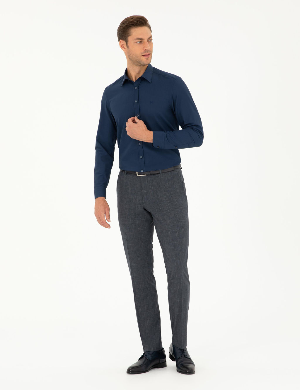 Lacivert Slim Fit Uzun Kollu G_mlek - Pierre cardin фото 4