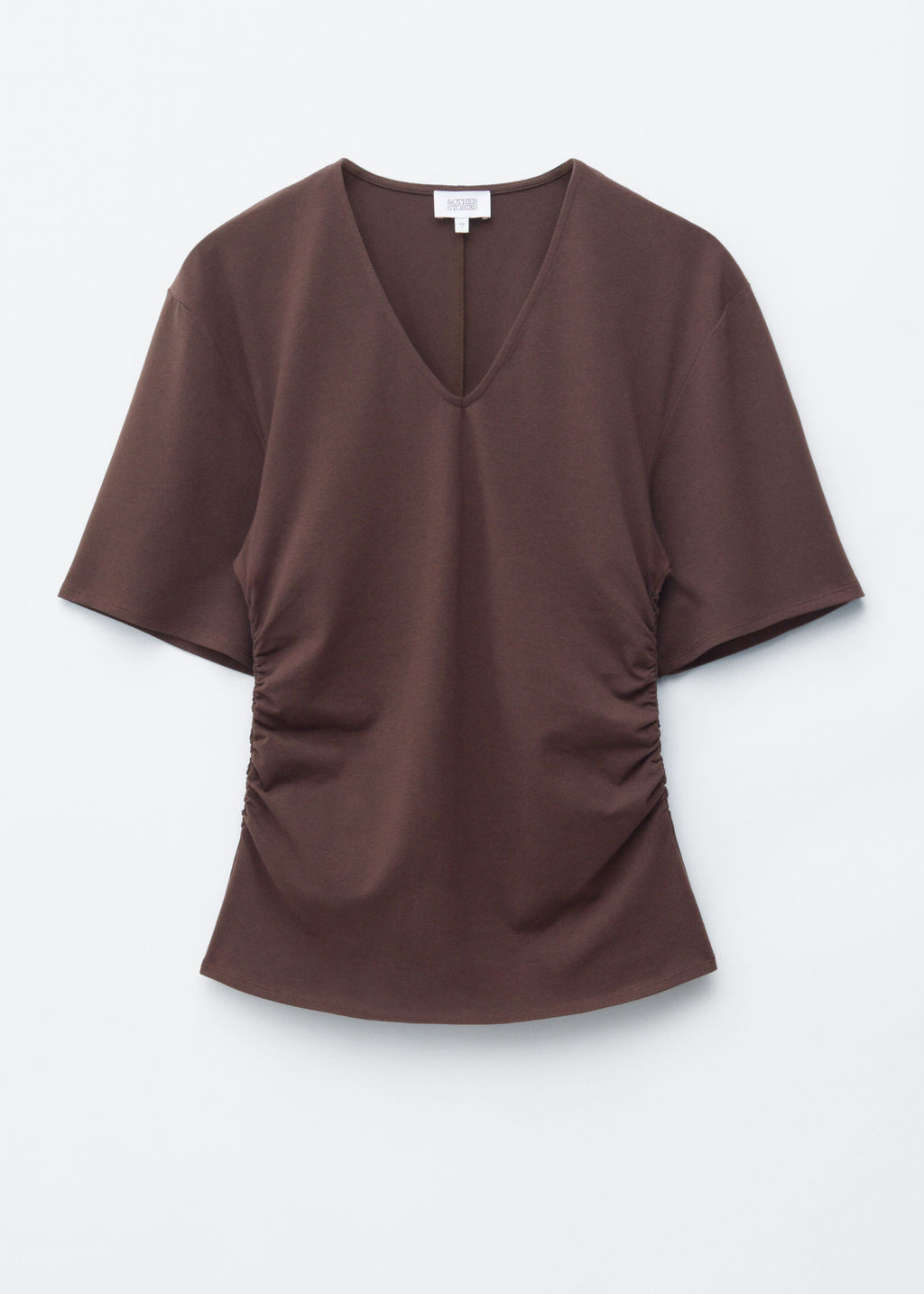 Camiseta fruncida de cuello en pico - H&m фото 3